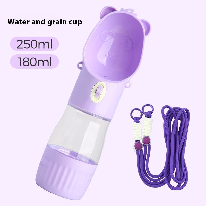 2-in-1 Portable Pet Water & Food Bottle – Leak-Proof Travel Feeder for Dogs & Cats
