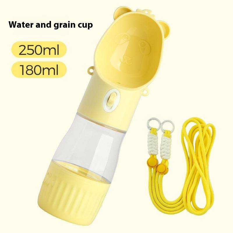 2-in-1 Portable Pet Water & Food Bottle – Leak-Proof Travel Feeder for Dogs & Cats