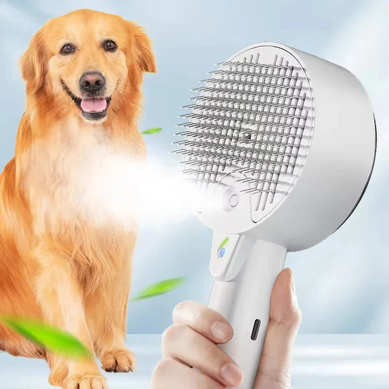 Electric Pet Spray Massage Comb – Steam Water Spray Brush for Cats Dogs, Rechargeable Grooming and Hair Remover Tool