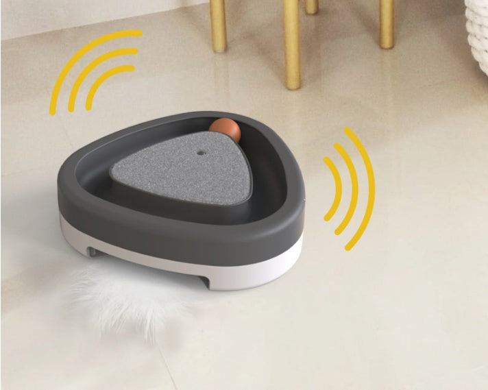 Smart Electric Triangle Turntable Cat Toy – Interactive Scratcher and Feather Fun