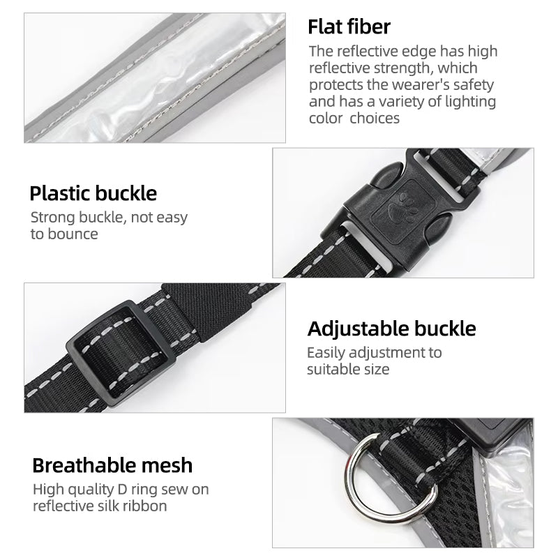 Pet supplies: flushable, 8 - gear, color - changing LED, chest braces, clothes and collars with traction.