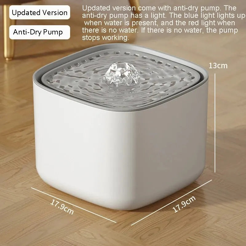 3L Automatic Pet Water Fountain – Circulating Filter Feeder with USB &amp; Anti-Dry Pump