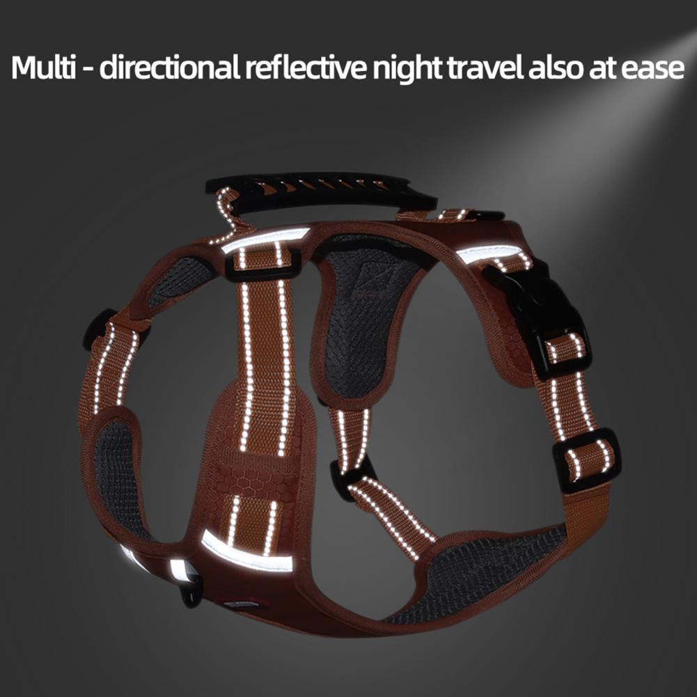 Nylon Reflective No-Pull Dog Harness Vest – Breathable, Adjustable, and Safe for All Sizes