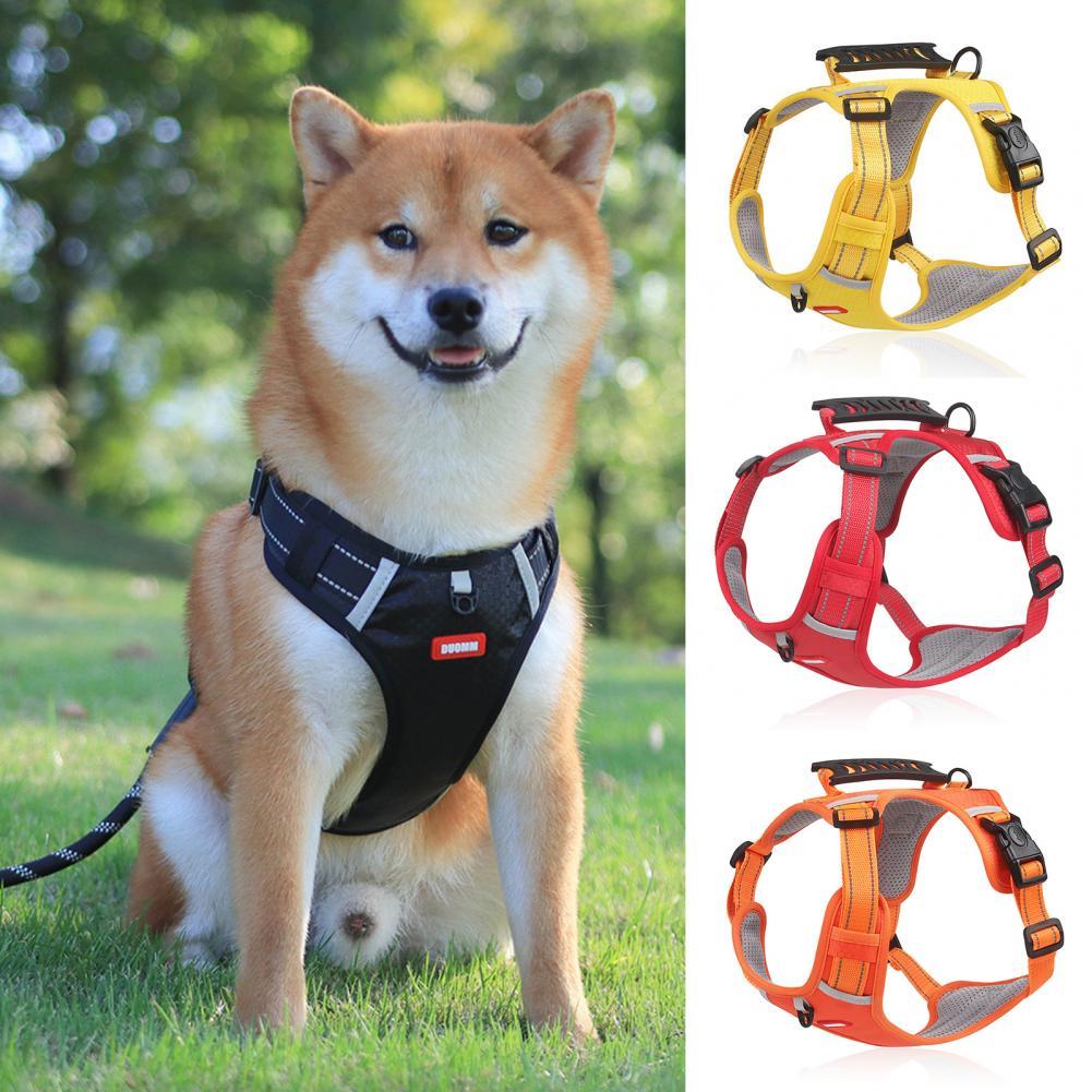 Nylon Reflective No-Pull Dog Harness Vest – Breathable, Adjustable, and Safe for All Sizes