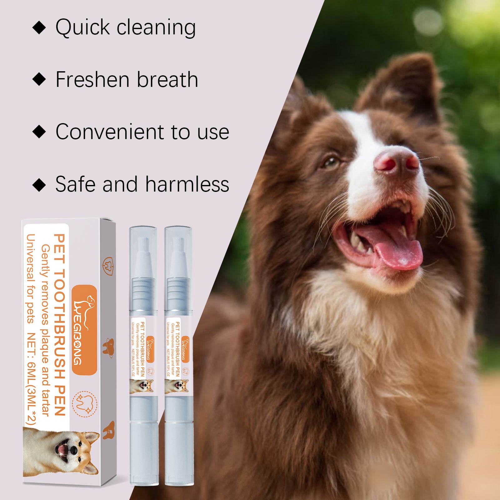 Pet Toothbrush Pen – Tartar & Plaque Remover for Dogs & Cats