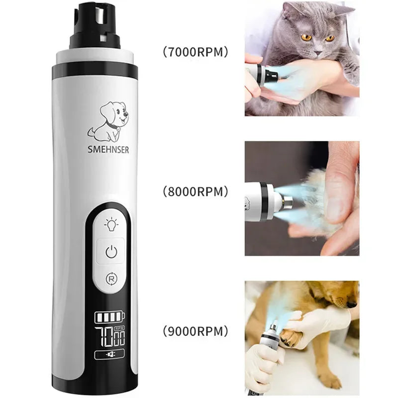 Electric Pet Nail Grinder – Safe and Quiet Grooming for Dogs and Cats