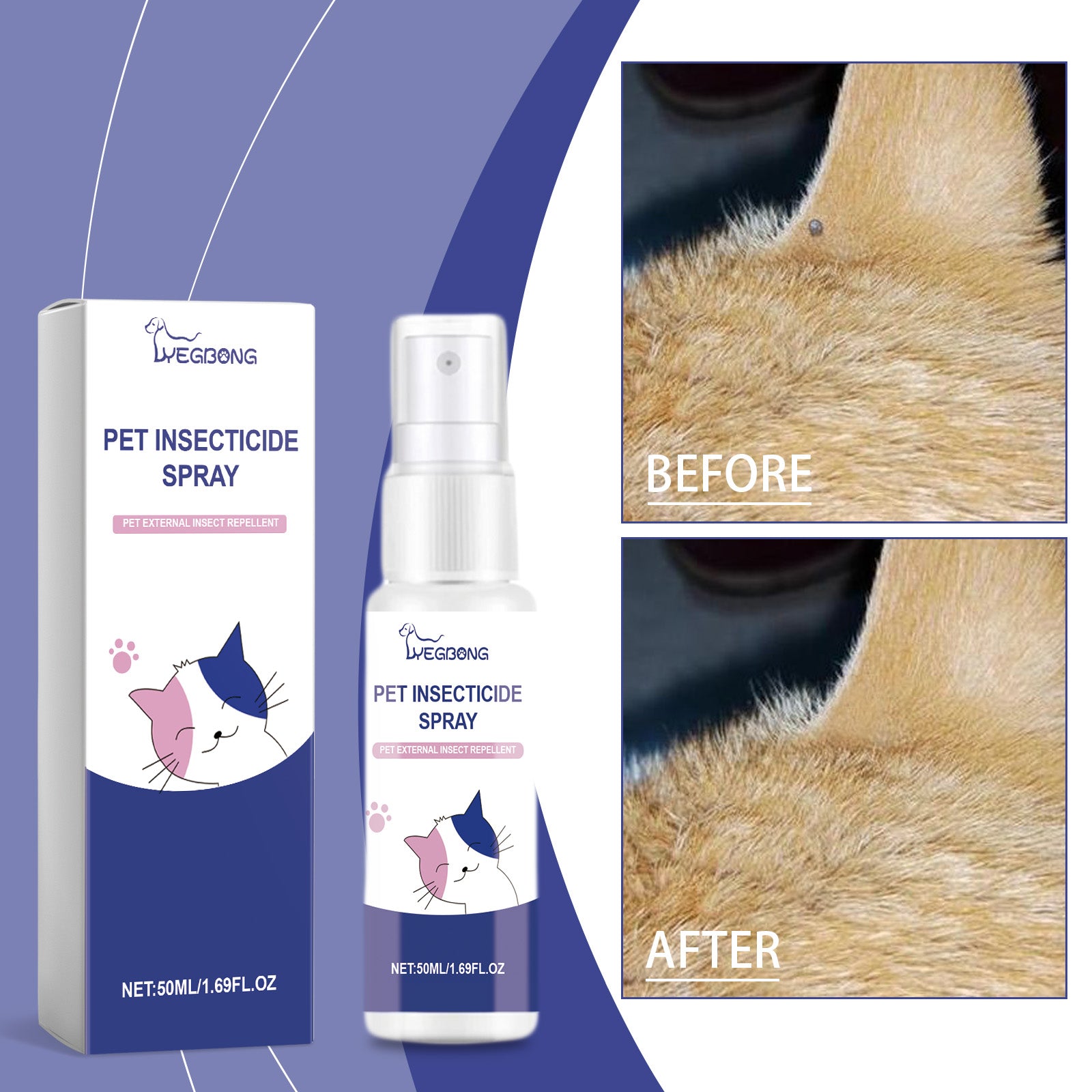 Pet Body Deodorant Spray, Cat And Dog Flea Liquid Deodorant