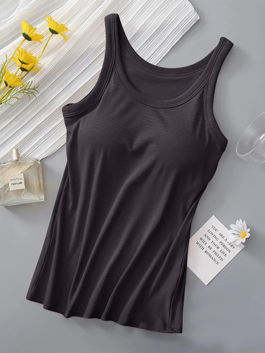 Tank top bra with chest cushion one-piece fashionable base bra can be worn externally