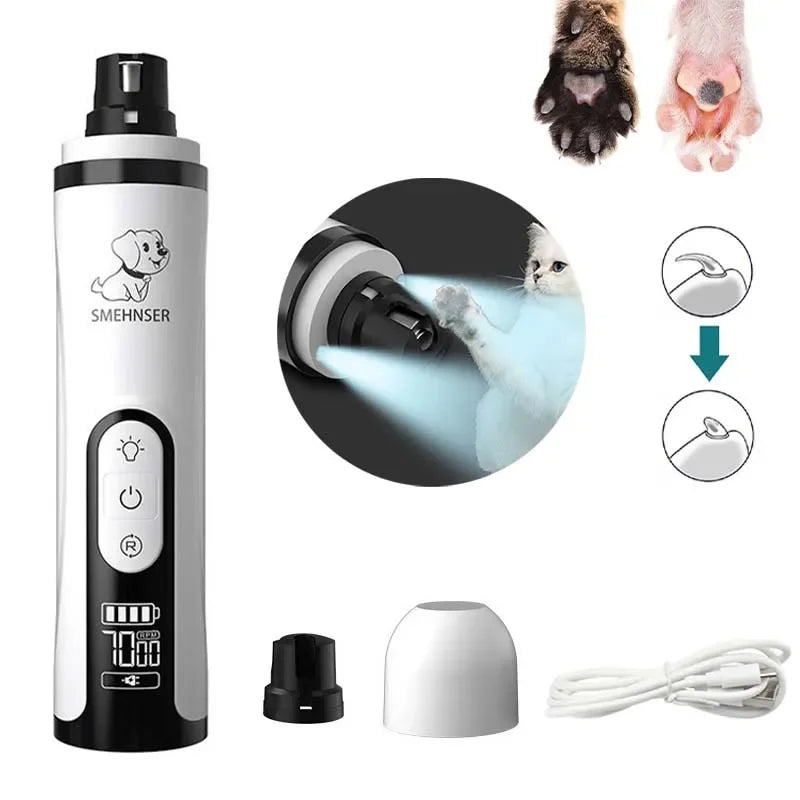 Electric Pet Nail Grinder – Safe and Quiet Grooming for Dogs and Cats