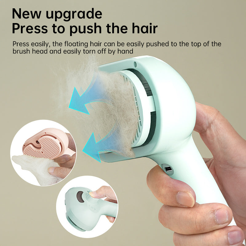 Upgraded Pet Electric Grooming Comb, Steam Hair Removal & Cleaning Set, Styling Accessories for Dogs & Cats