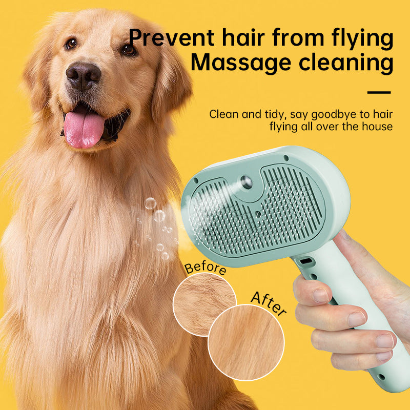 Upgraded Pet Electric Grooming Comb, Steam Hair Removal & Cleaning Set, Styling Accessories for Dogs & Cats