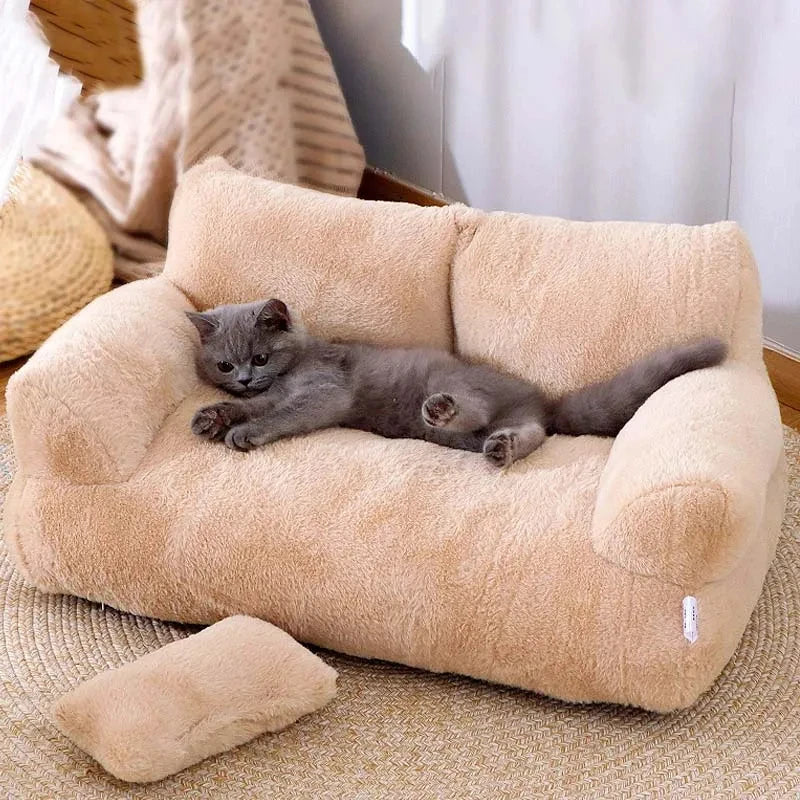 Luxury Cat Bed Sofa – Winter Plush Nest for Cats & Small Dogs