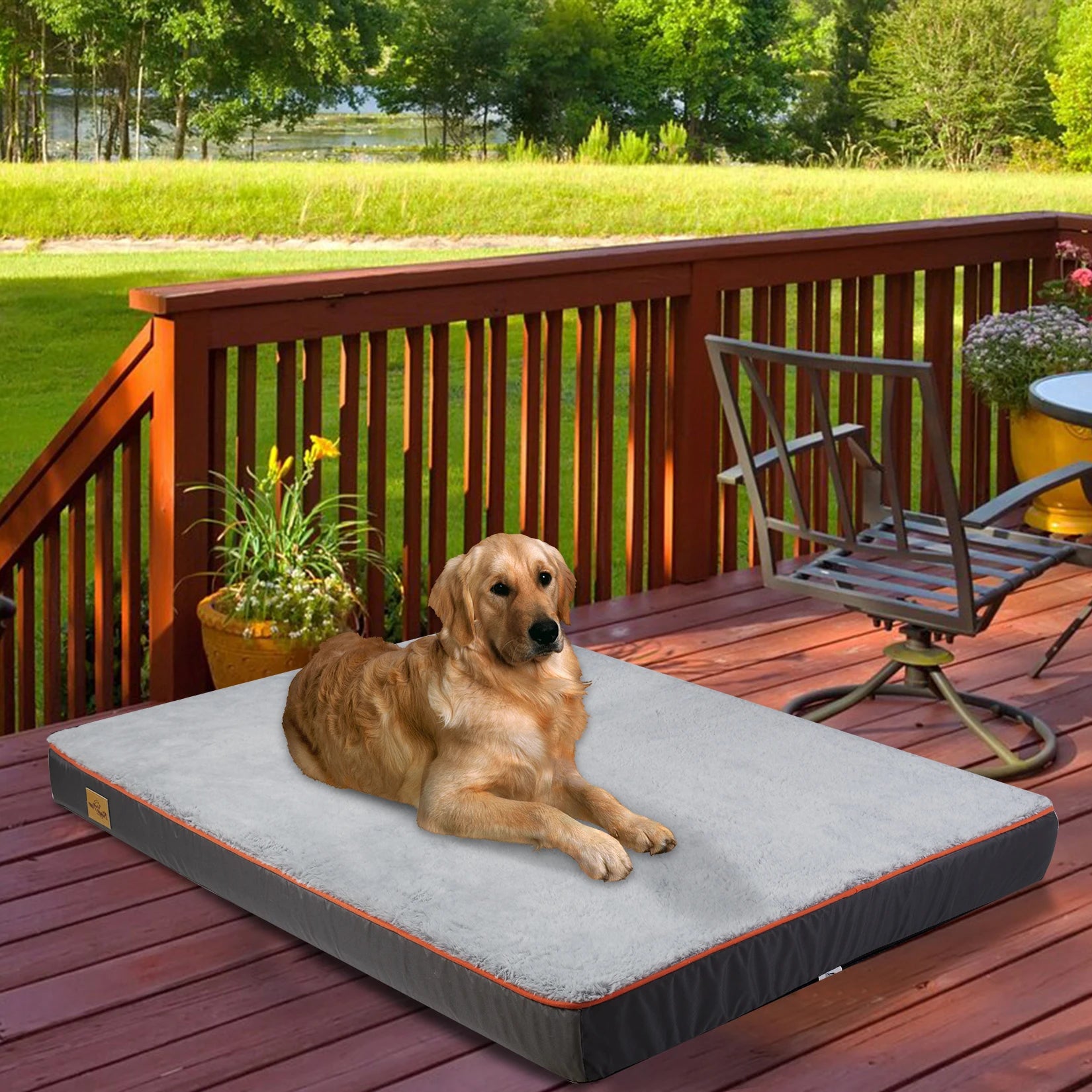 BINGOPAW Large Orthopedic Dog Bed – Memory Foam Waterproof Pet Bed with Removable Washable Cover & Nonskid Bottom