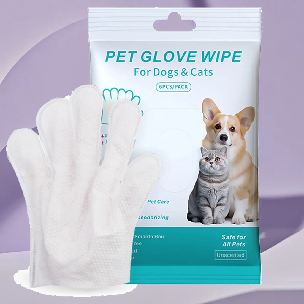 Pet disposable gloves, bathing and cleaning for cats and dogs, dry cleaning, wet wipes, and gloves.