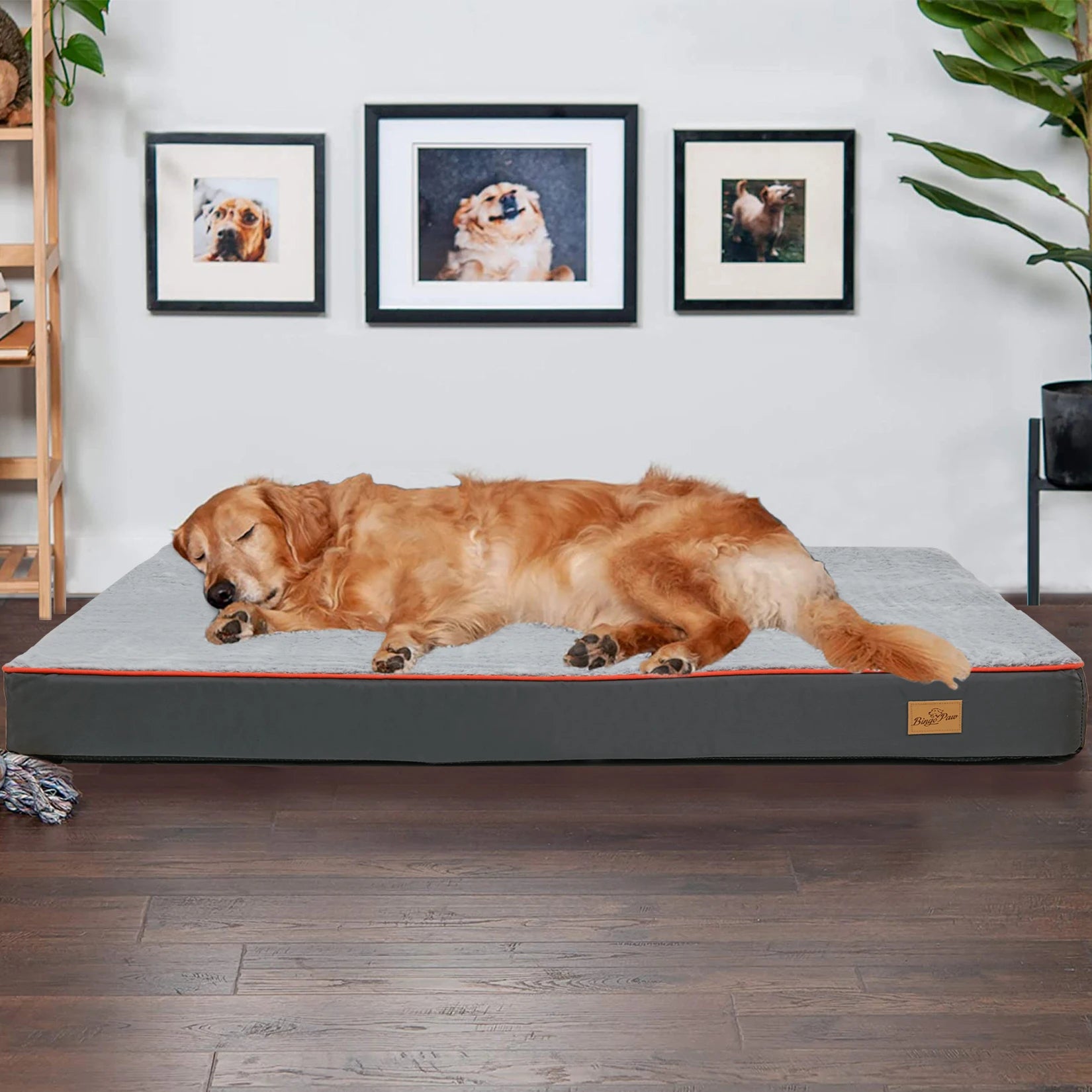 BINGOPAW Large Orthopedic Dog Bed – Memory Foam Waterproof Pet Bed with Removable Washable Cover & Nonskid Bottom