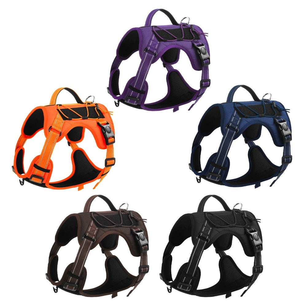 Anti-Break Loose Dog Harness with Hand-Held Rope – Durable Polyester Pet Leash for Daily Walks